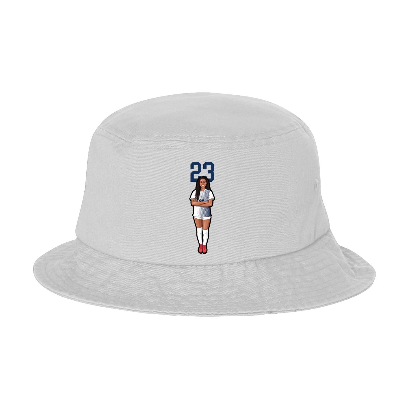Bucket Cap — Number Top in White