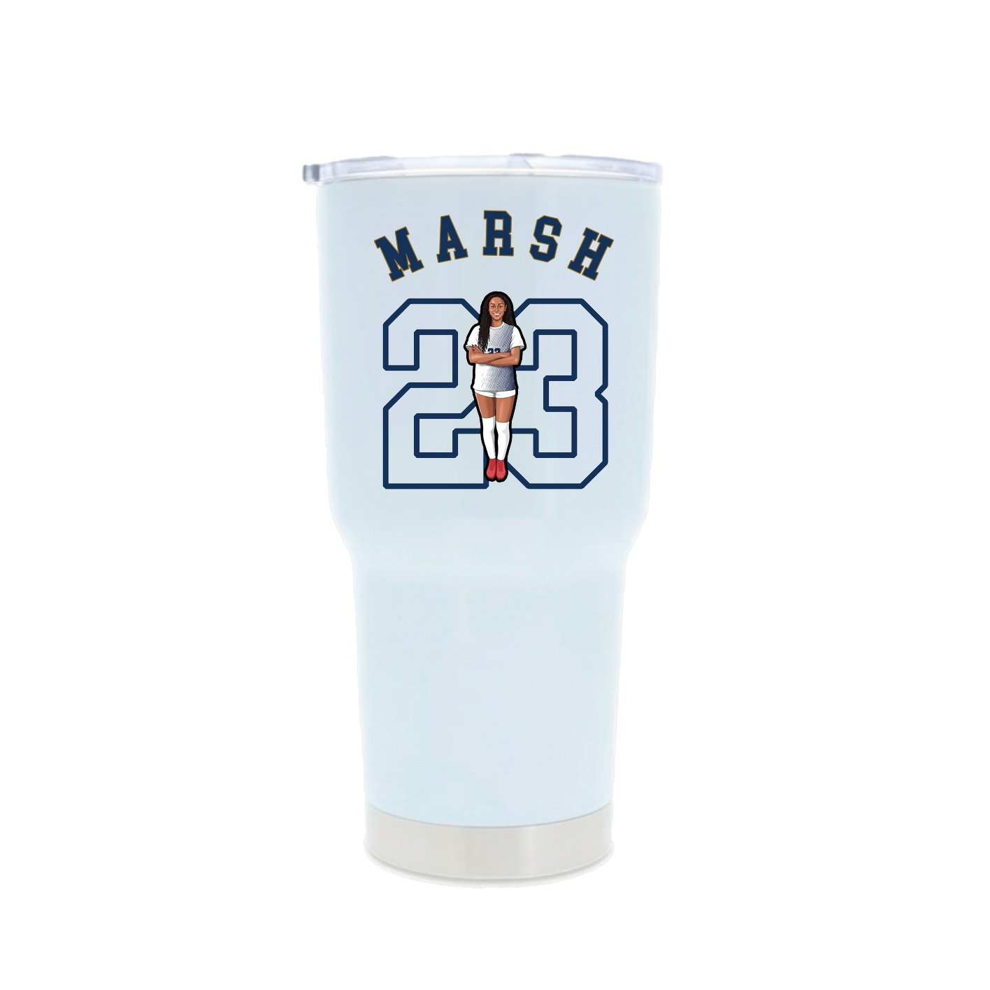 30oz Stainless Steel Tumbler — Shirsey Arch in White