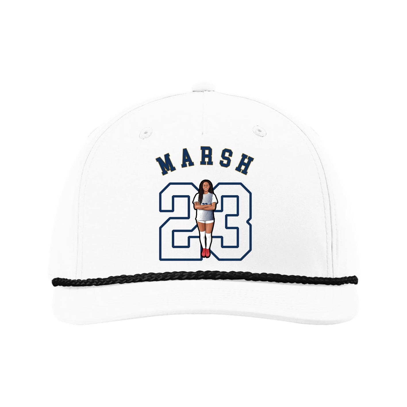 Five-Panel Classic Rope Cap — Shirsey Arch in White