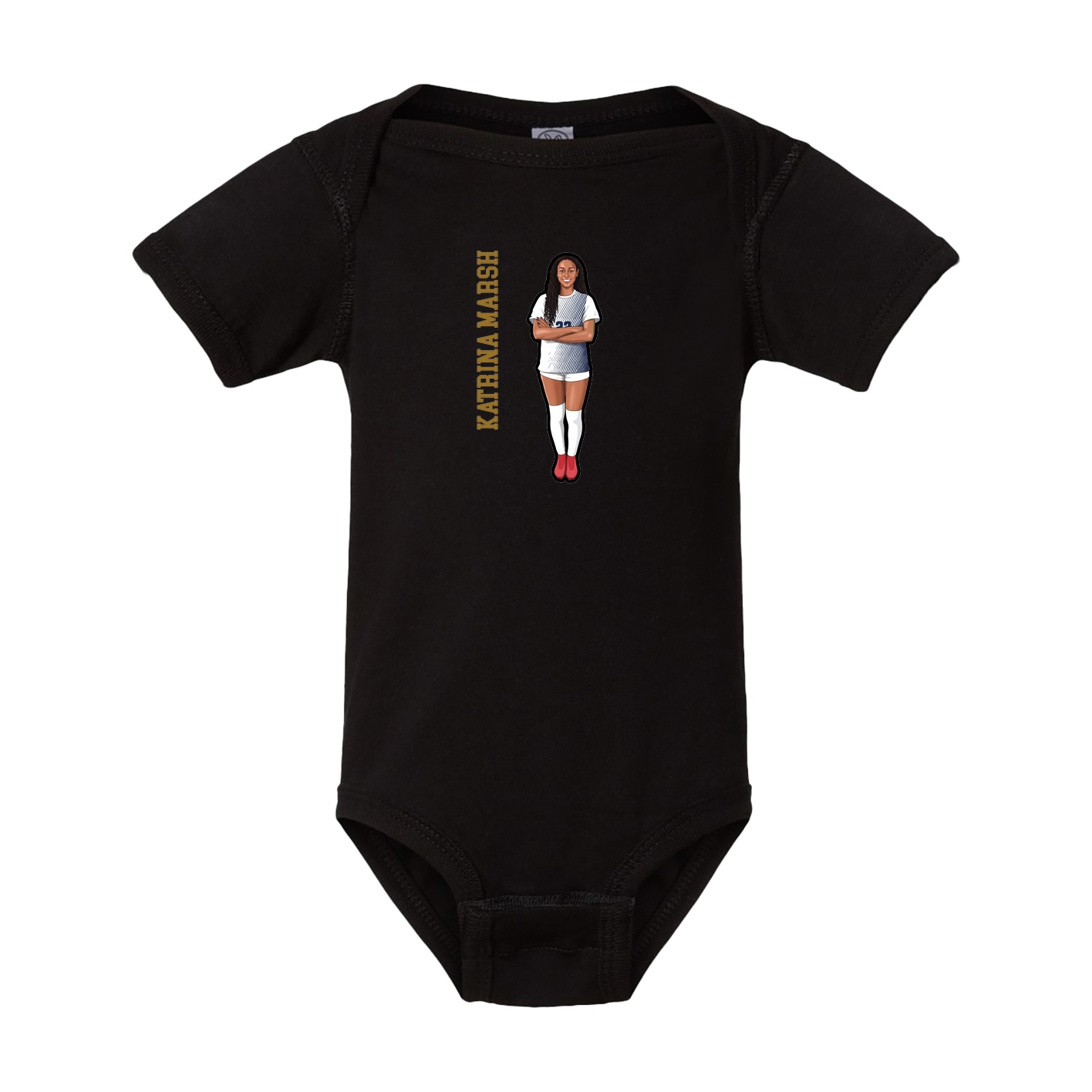 Baby Onesie — Name Vertical in Black