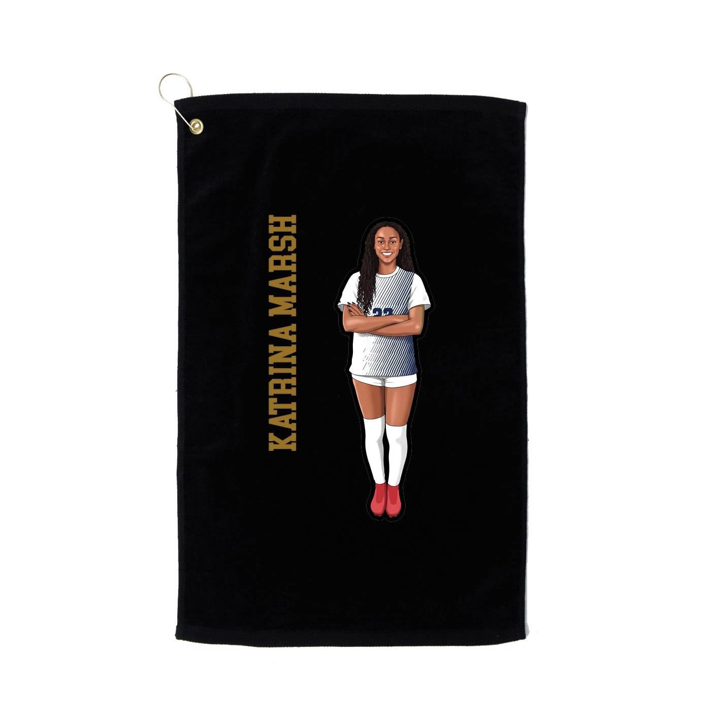 Golf Towel — Name Vertical in Black