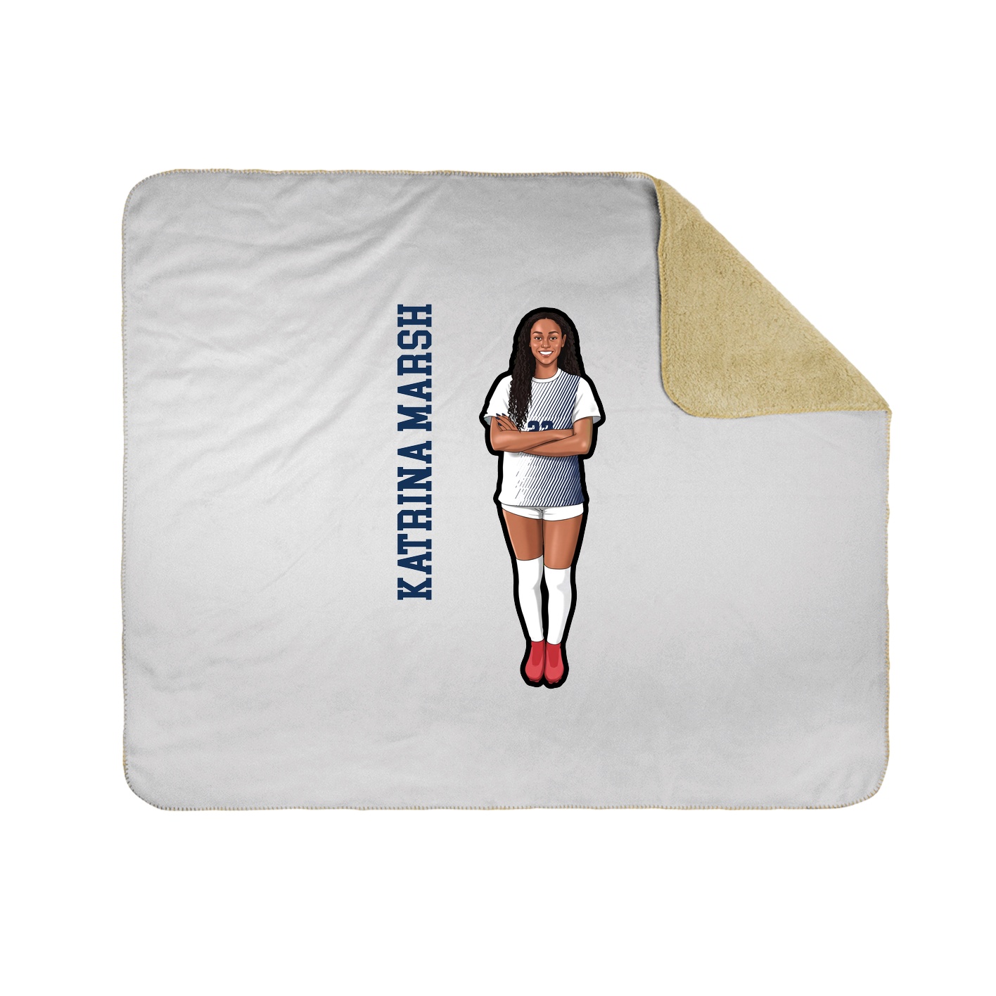 Throw Blanket — Name Vertical in White