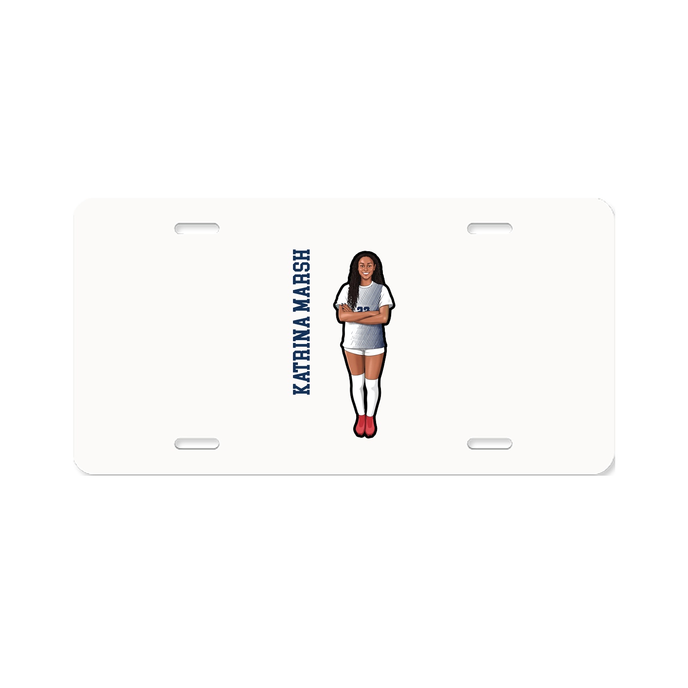 License Plate — Name Vertical in Classic