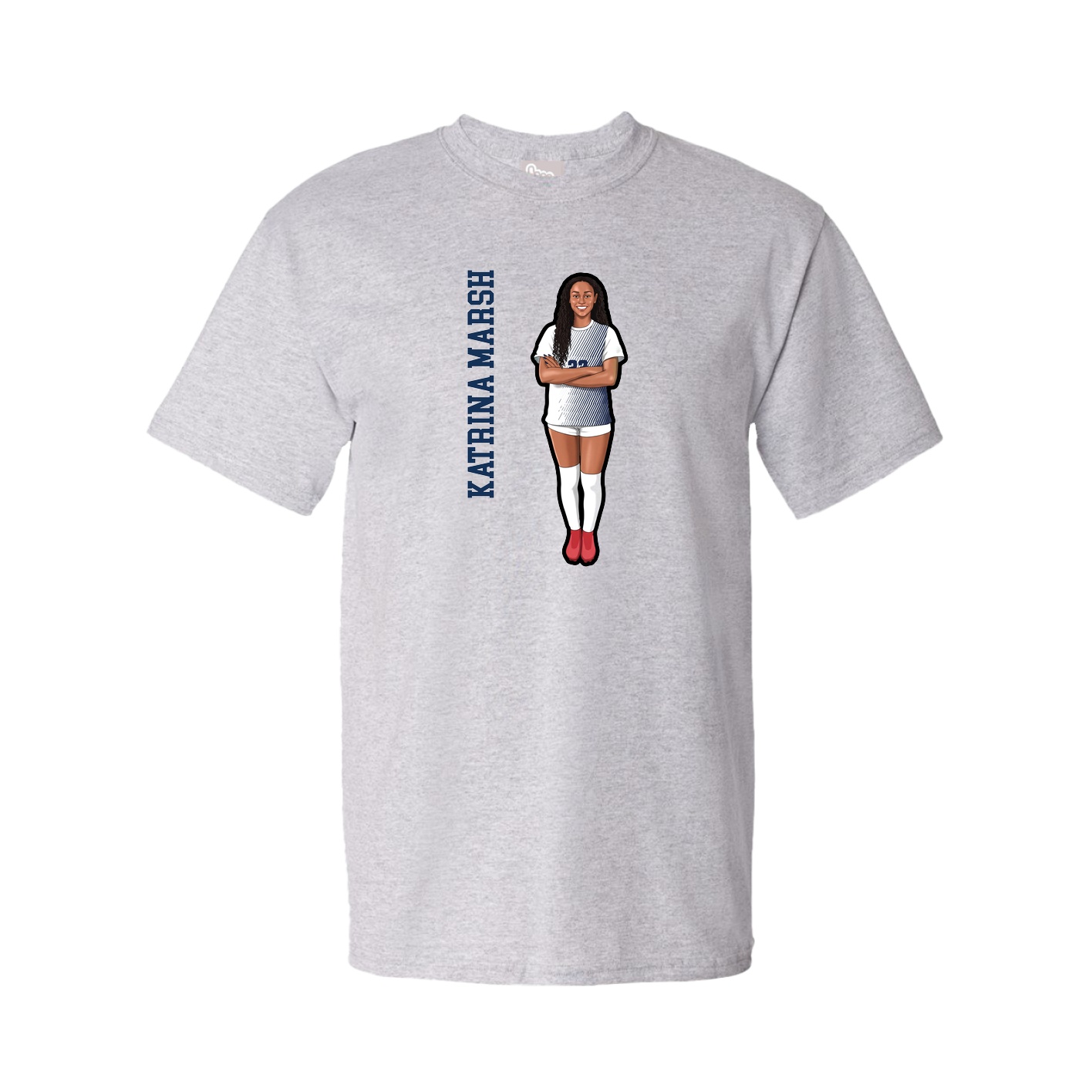Youth Tee — Name Vertical in Grey