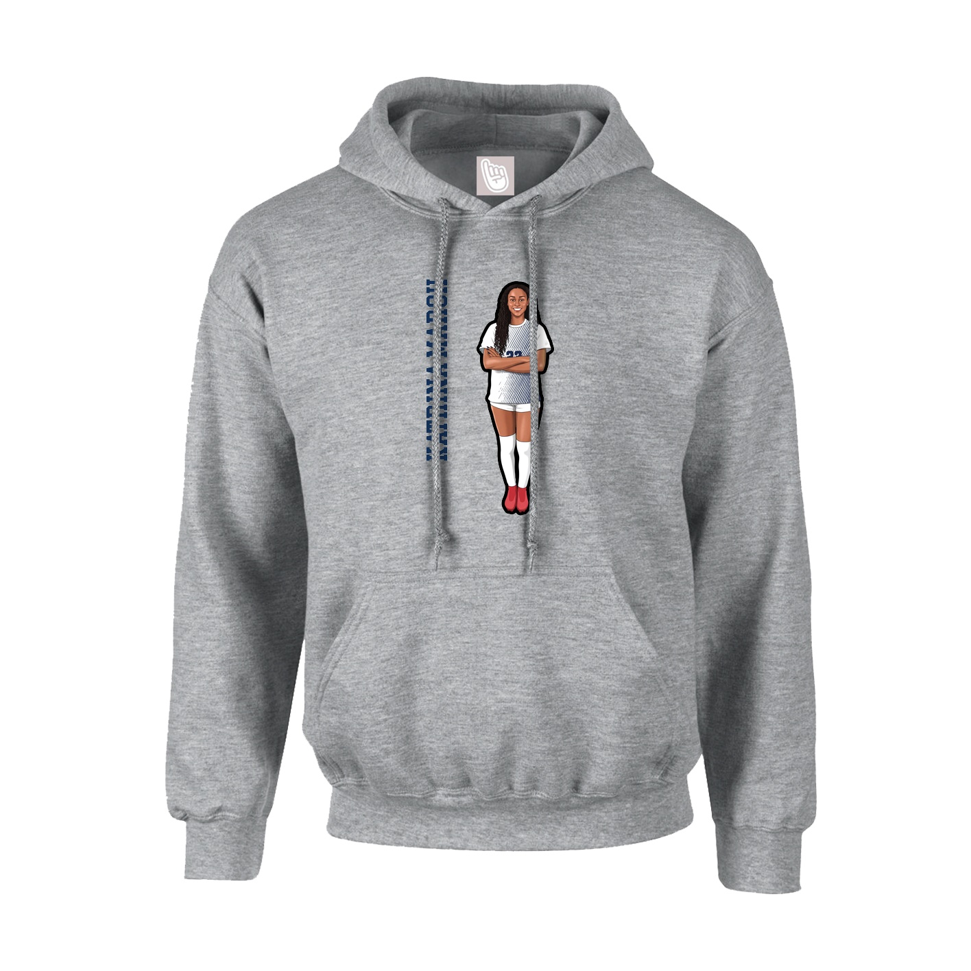 Youth Hoodie — Name Vertical in Grey