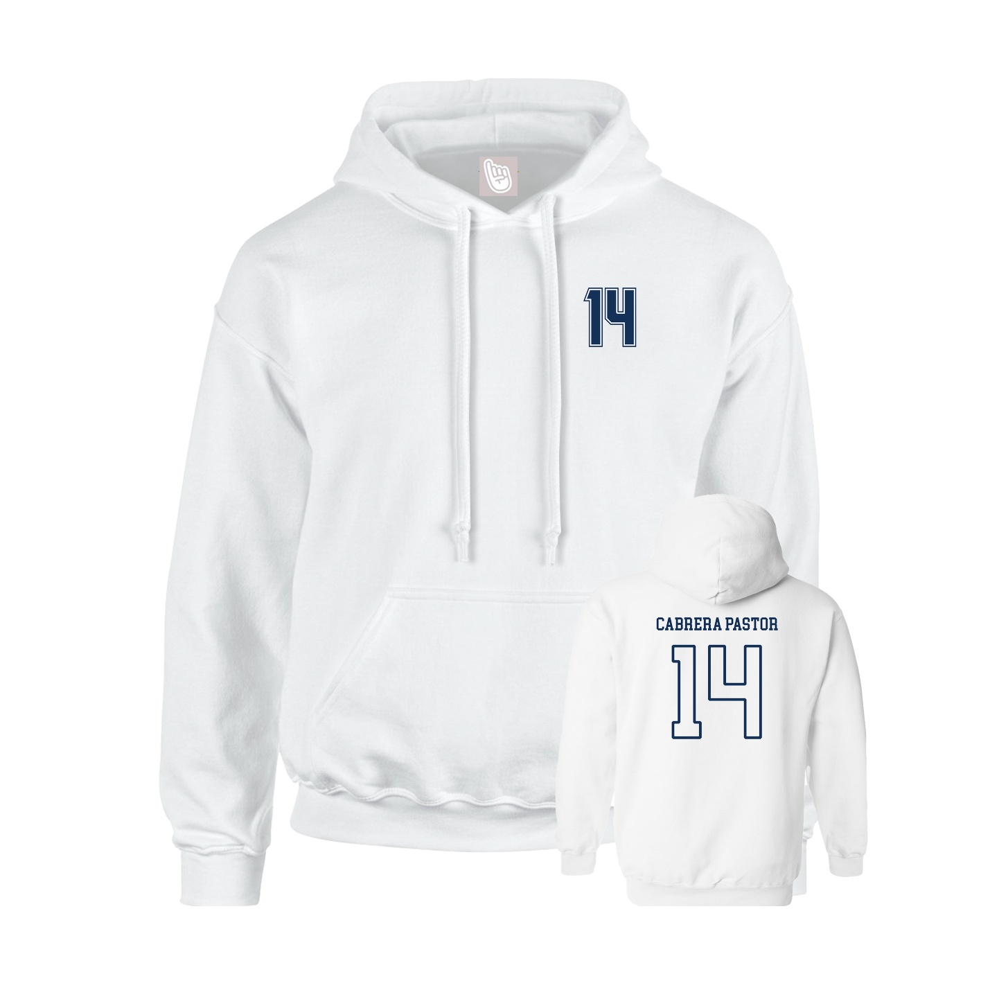Hoodie — Chest Back in White