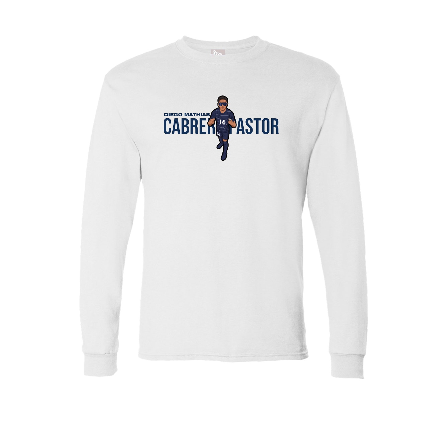 Long Sleeve Tee — Player Name in White