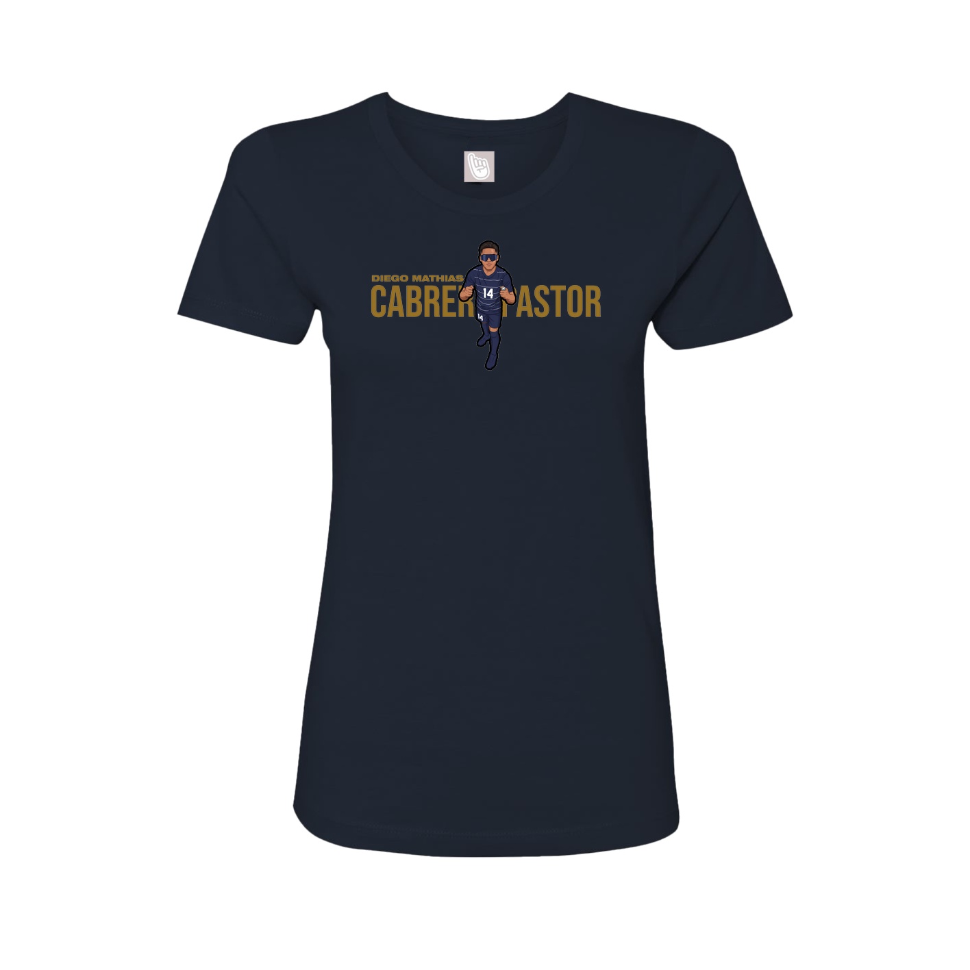 Fitted Women's Tee — Player Name in Navy