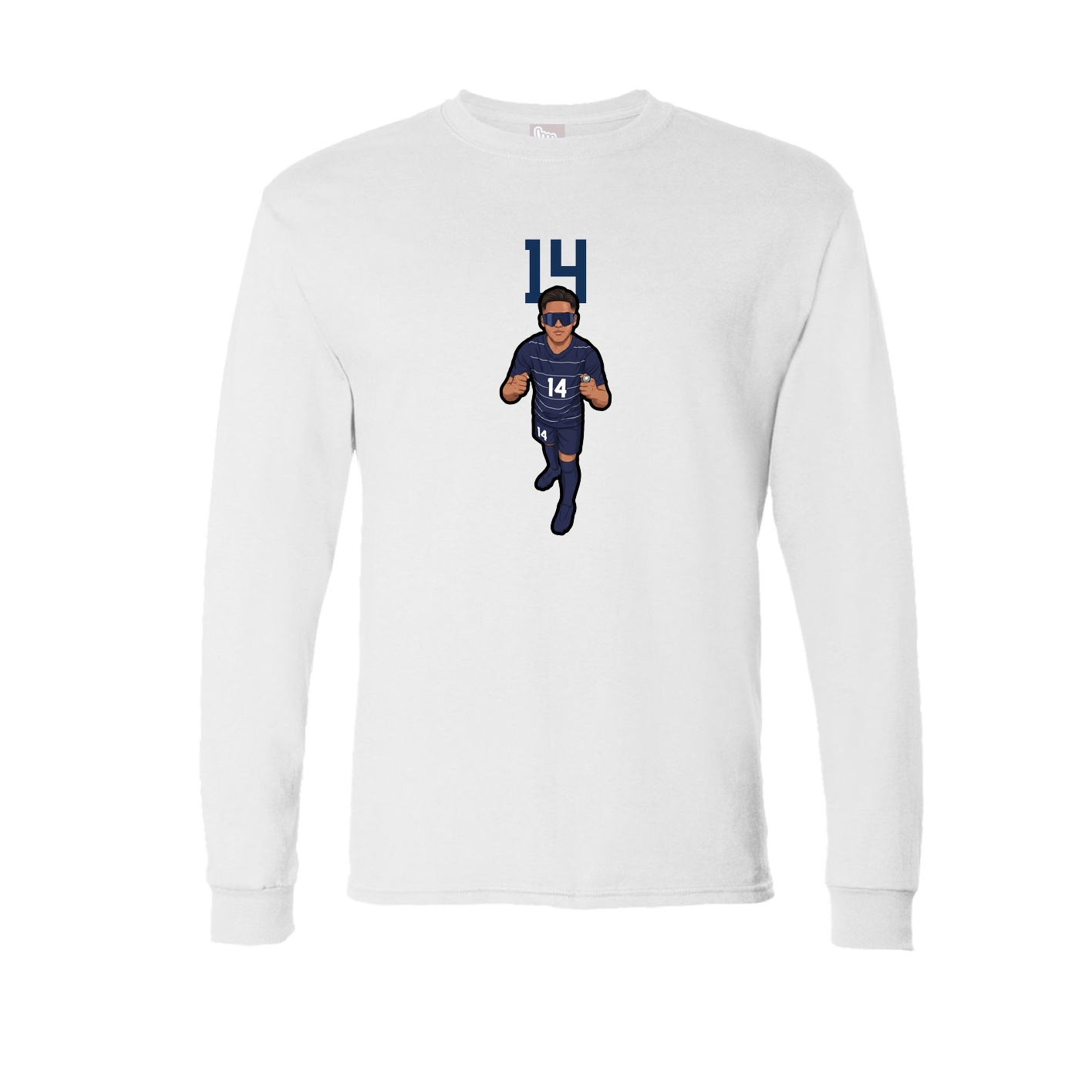 Long Sleeve Tee — Number Top in White