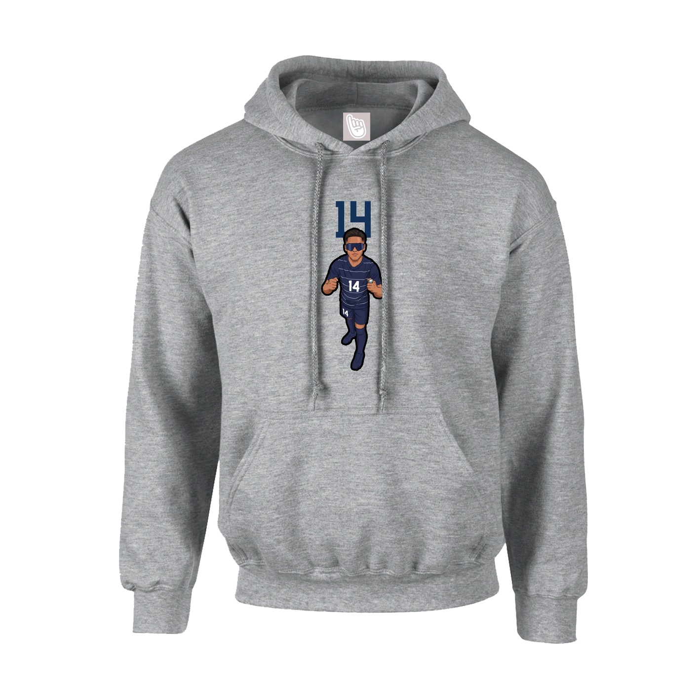 Hoodie — Number Top in Grey