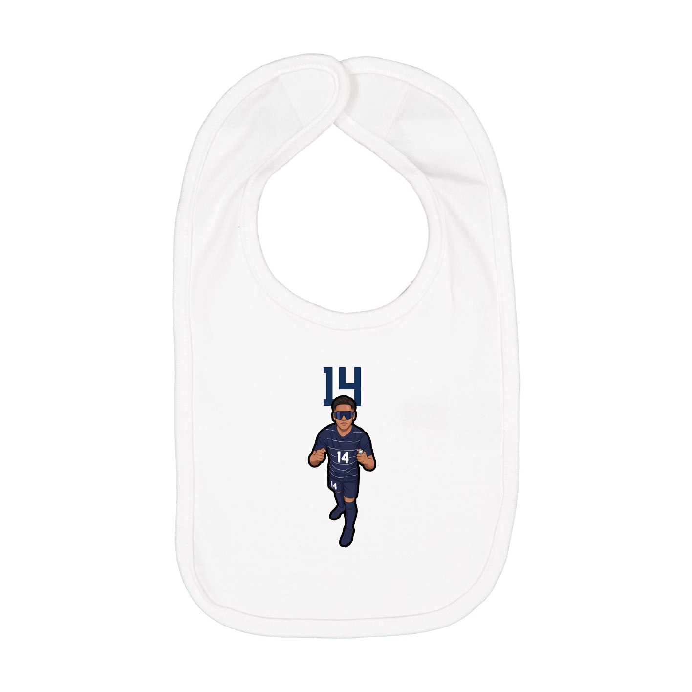 Infant Bib — Number Top in White