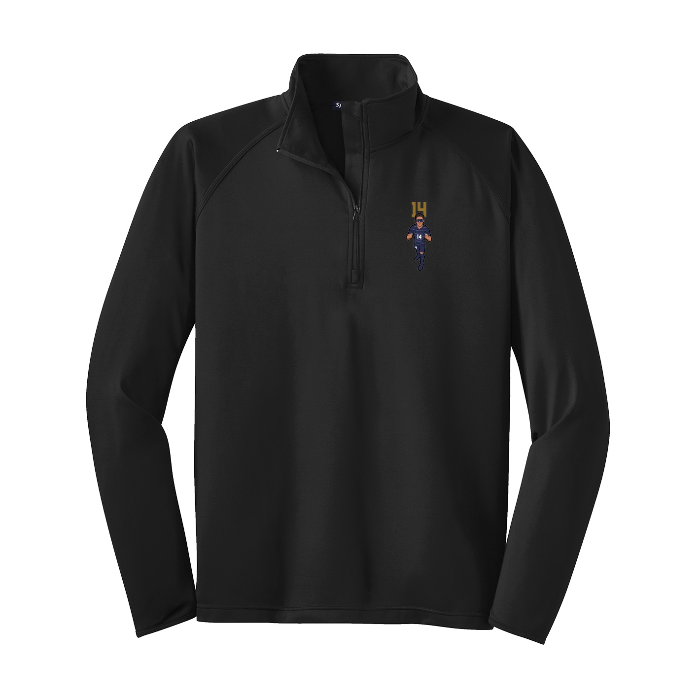 Q-Zip Pullover — Number Top in Black