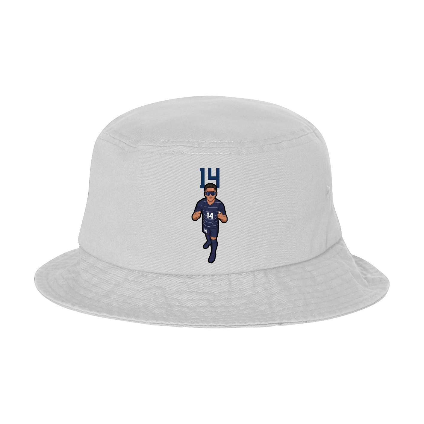 Bucket Cap — Number Top in White