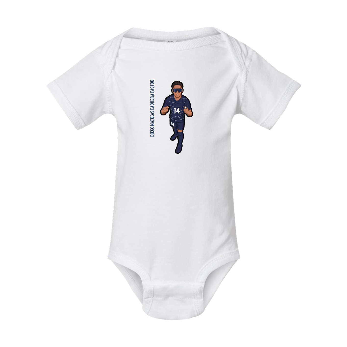 Baby Onesie — Name Vertical in White