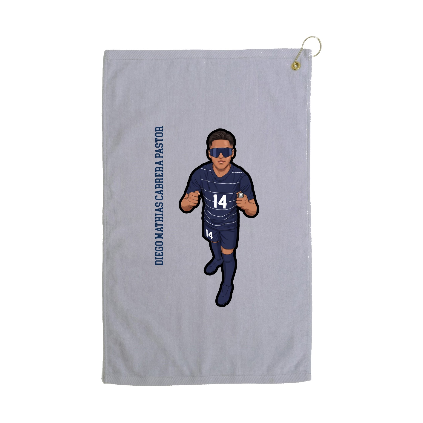 Golf Towel — Name Vertical in Grey