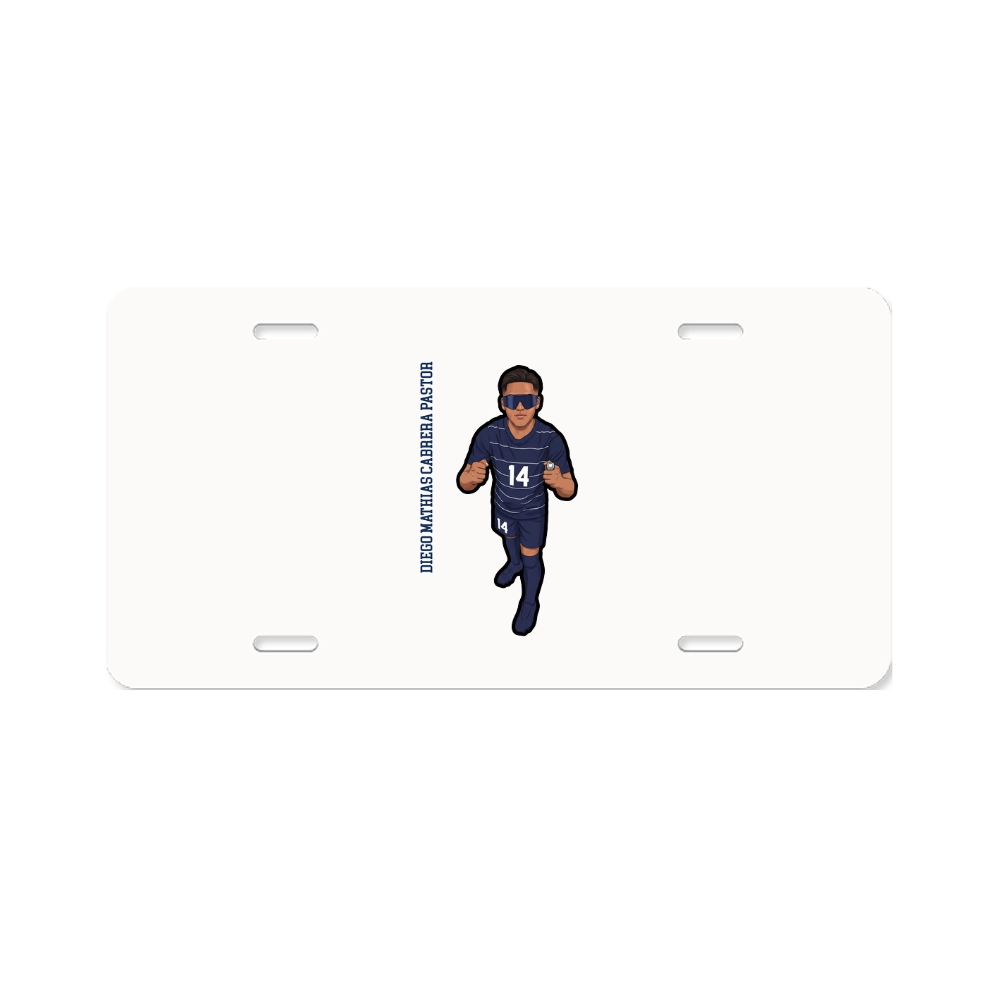 License Plate — Name Vertical in Classic