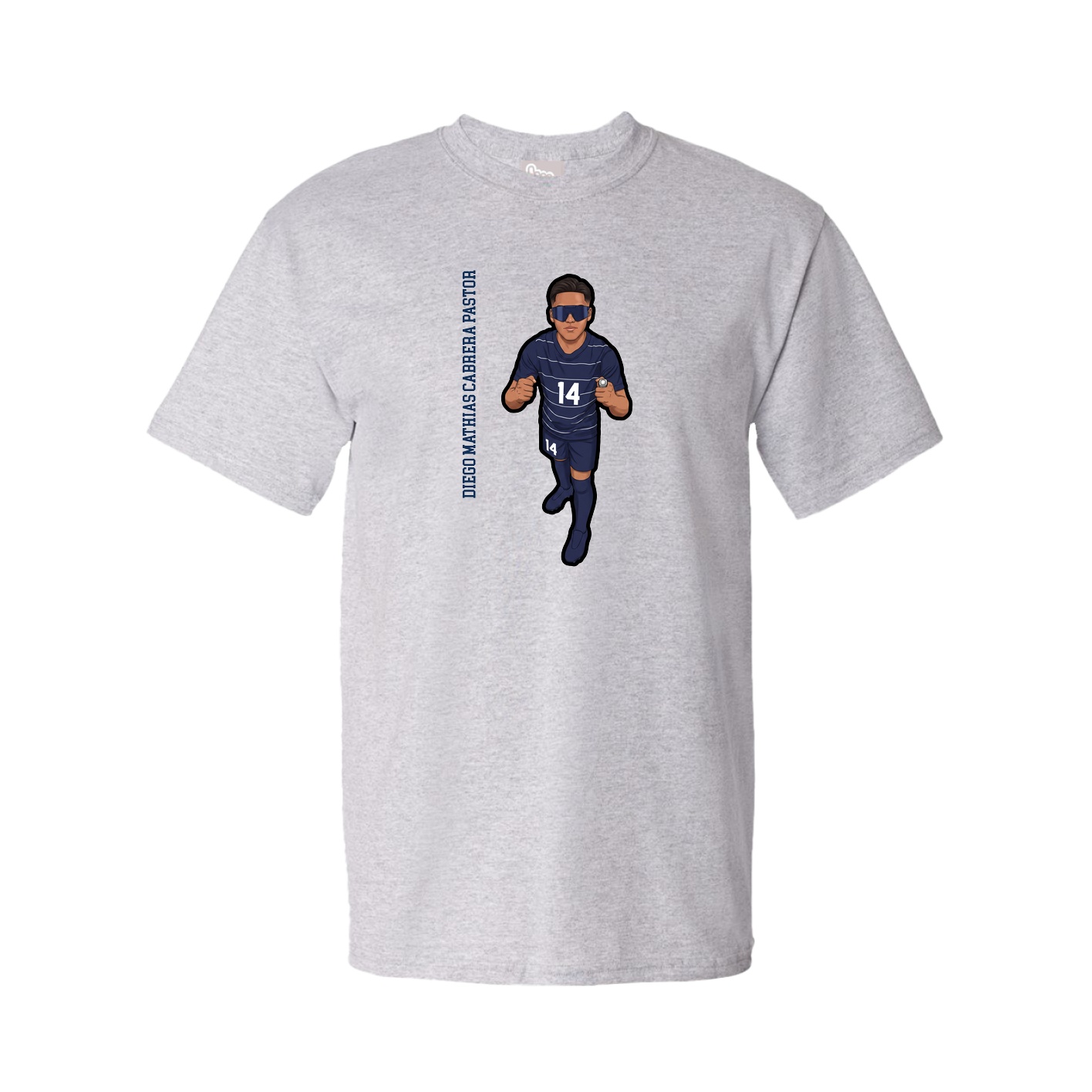 Tee — Name Vertical in Grey