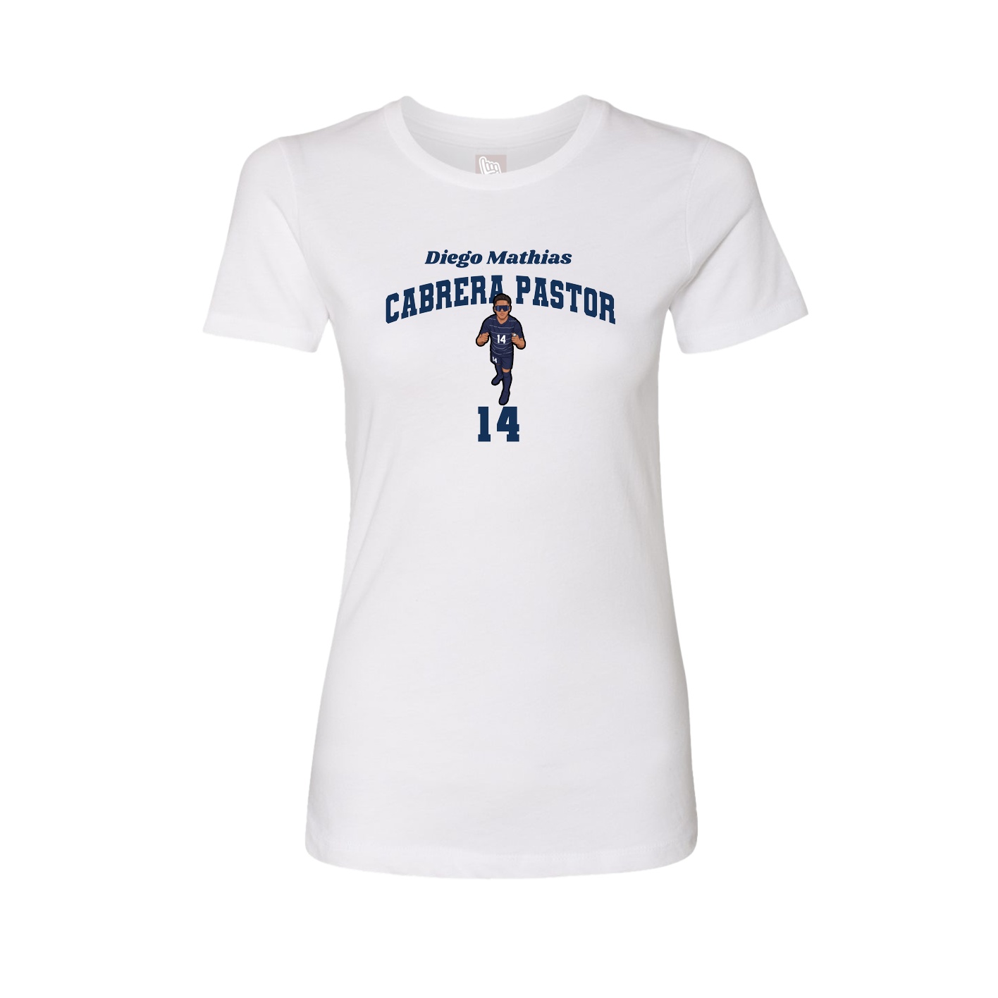 Fitted Women's Tee — Signature Arch in White