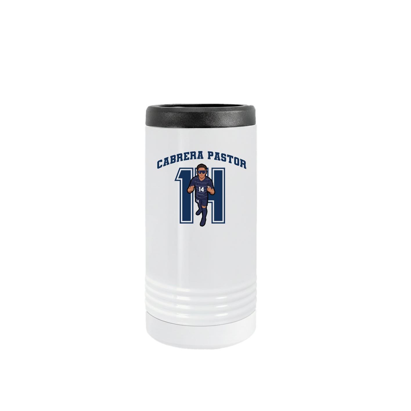 Slim Beverage Holder — Number in White