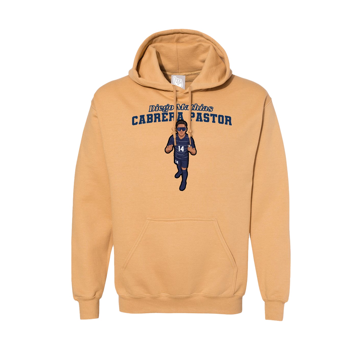 Hoodie — Name Arch in Vegas Gold