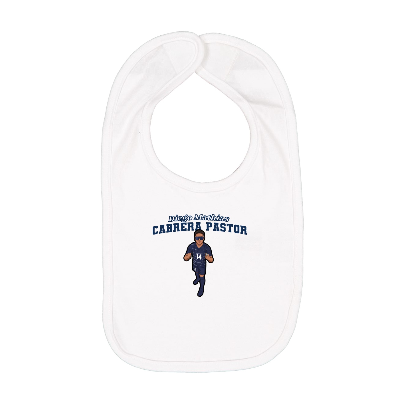 Infant Bib — Name Arch in White