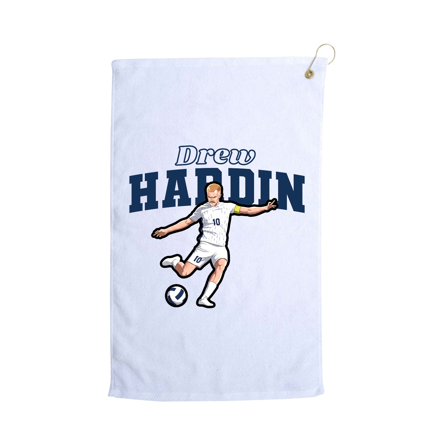 Golf Towel — Name Arch in White