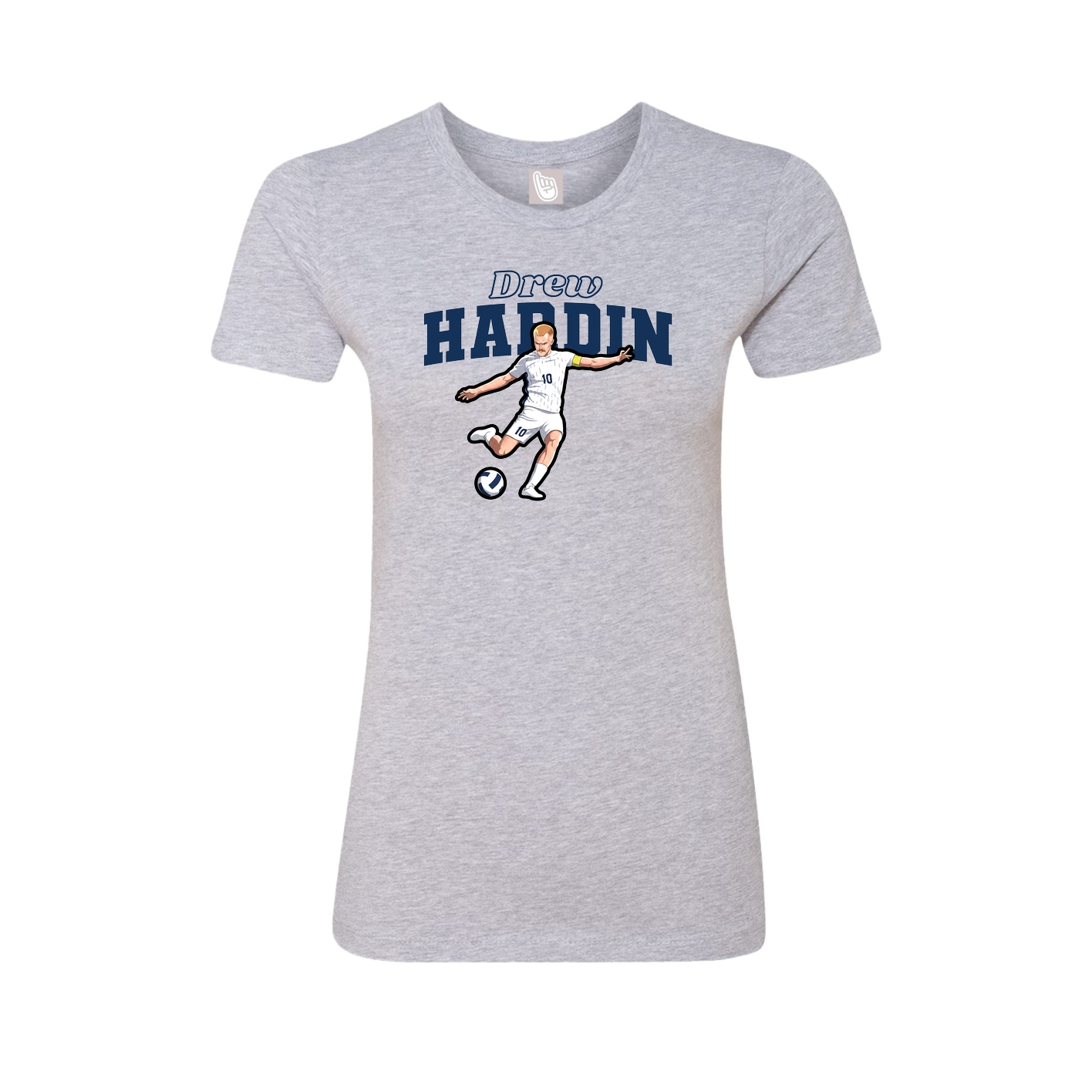 Fitted Women's Tee — Name Arch in Grey