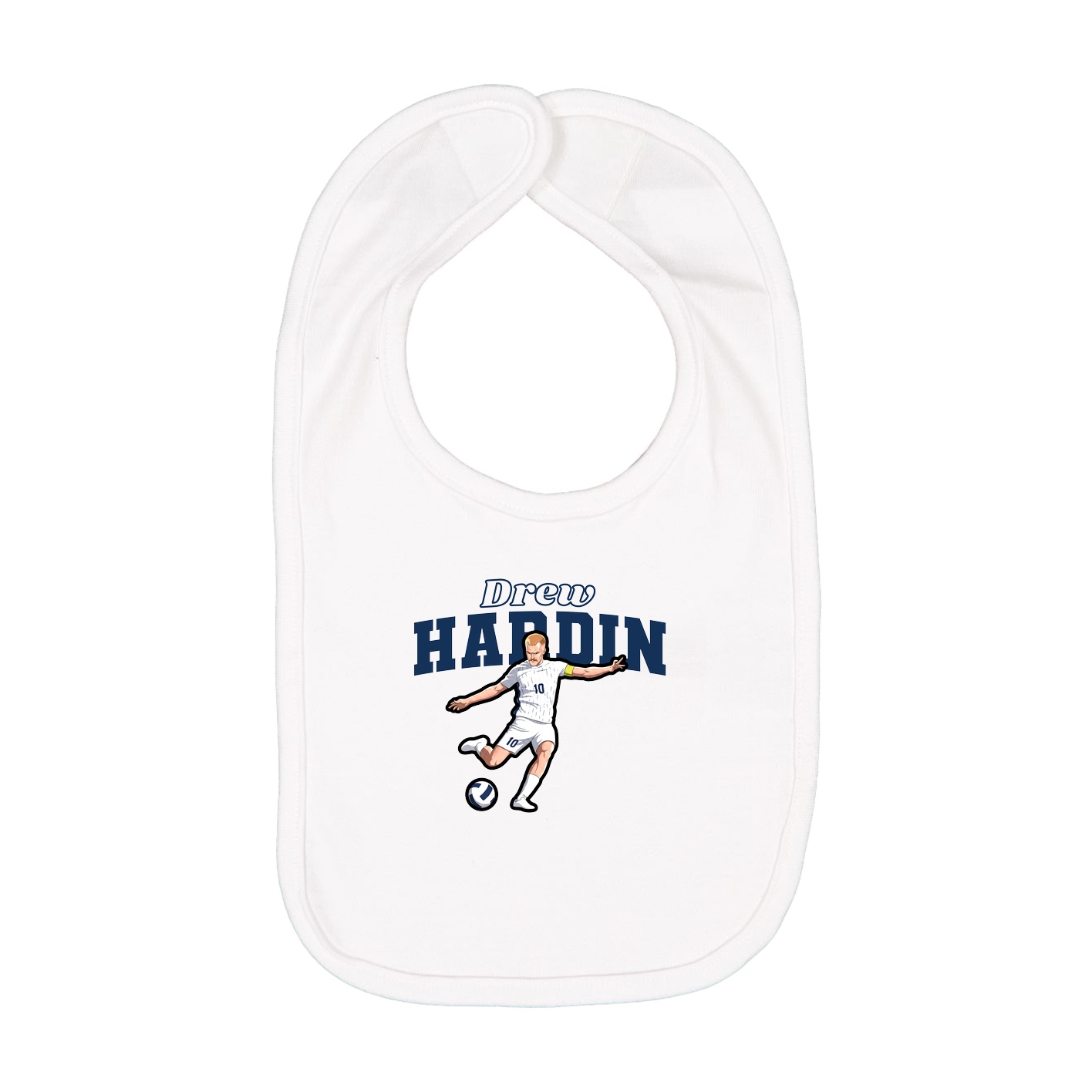 Infant Bib — Name Arch in White