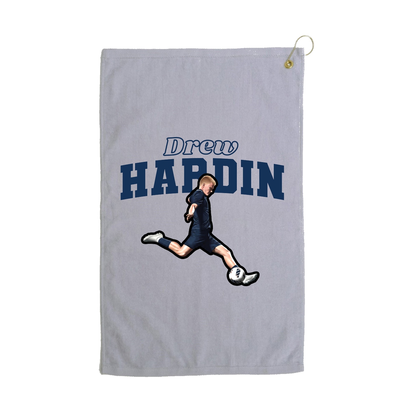 Golf Towel — Name Arch in Grey