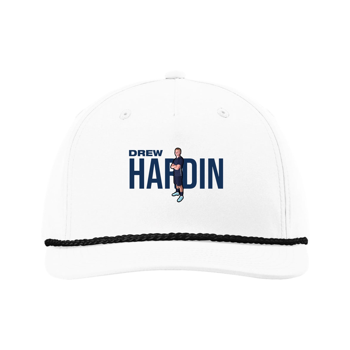 Five-Panel Classic Rope Cap — Player Name in White
