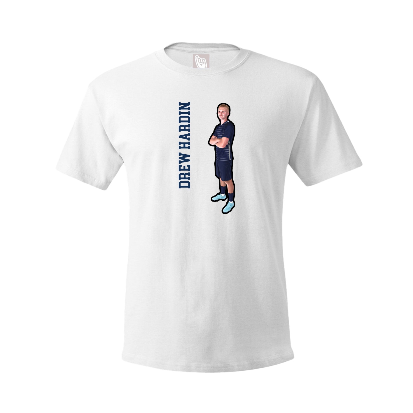 Tee — Name Vertical in White