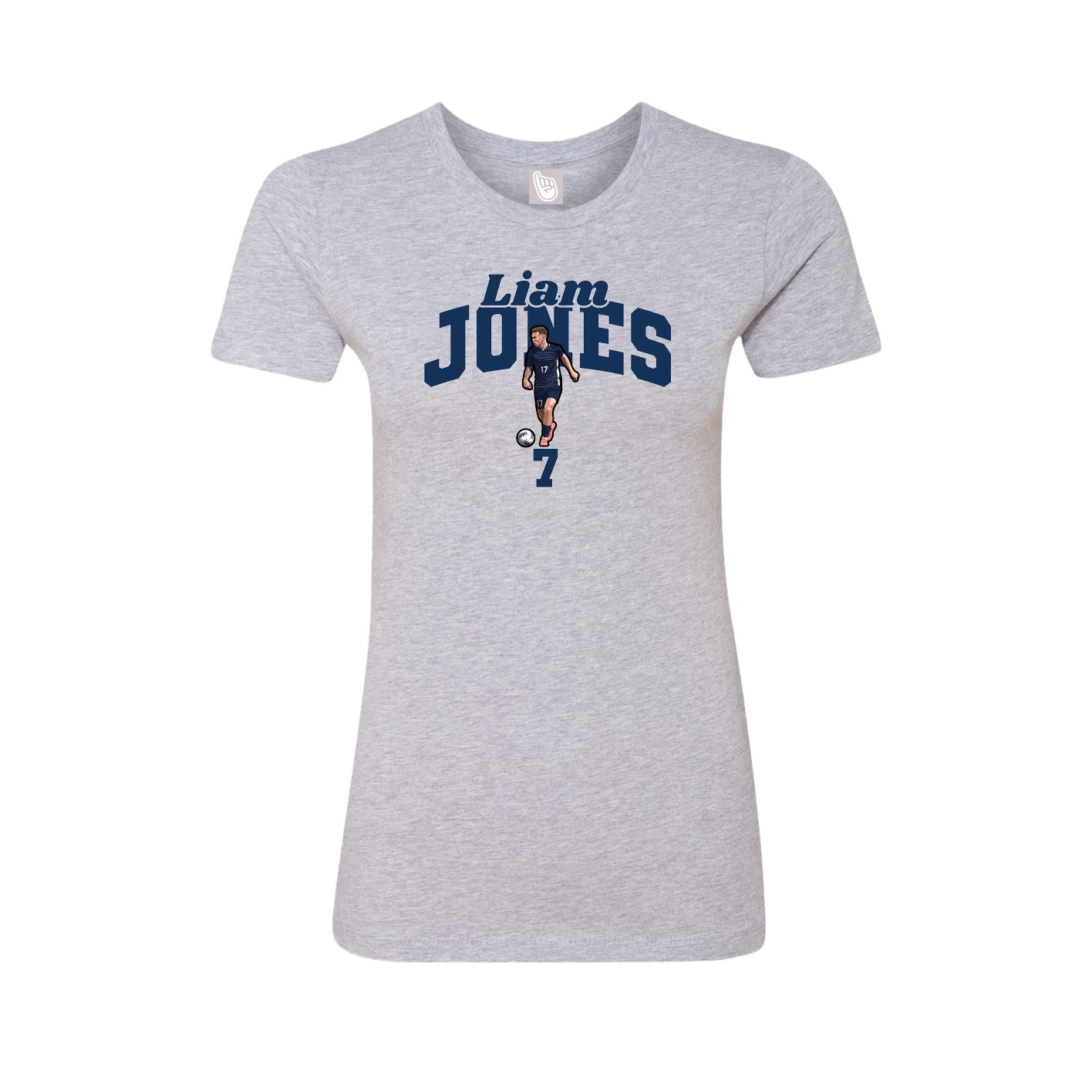 Fitted Women's Tee — Signature Arch in Grey