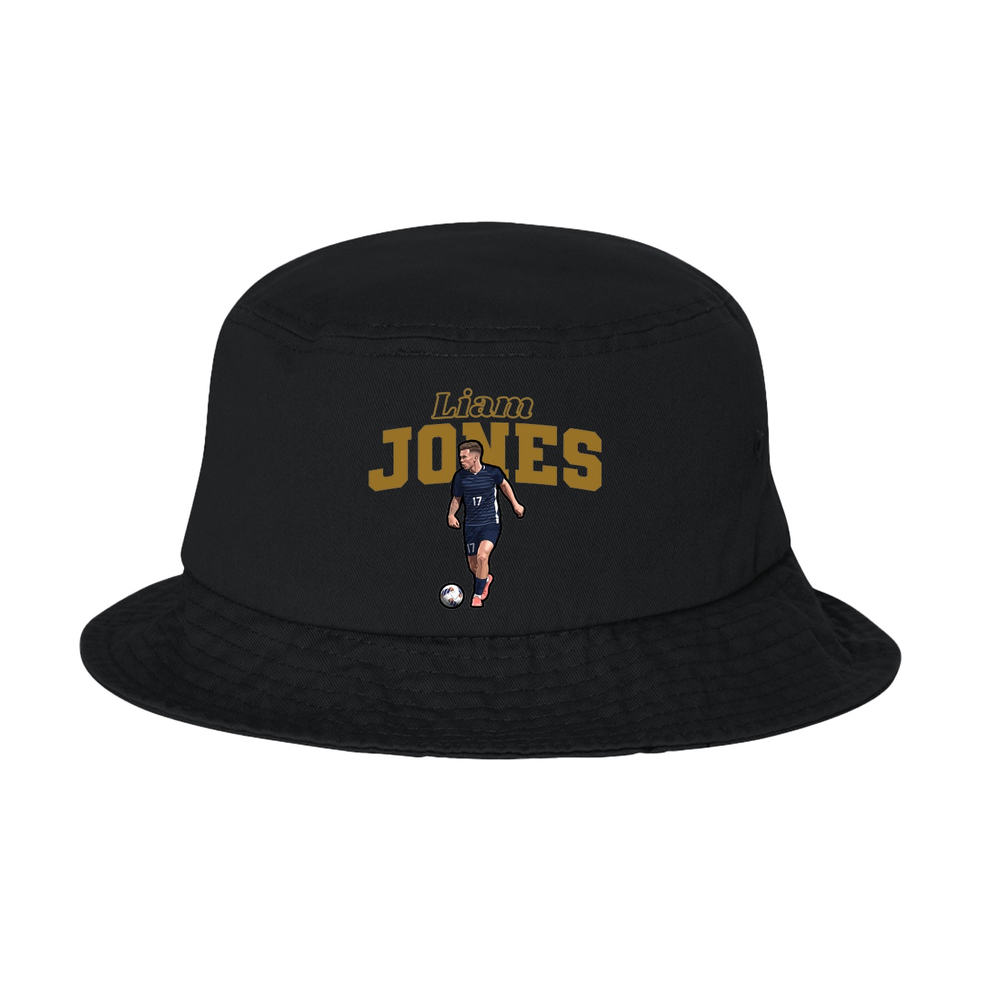 Bucket Cap — Name Arch in Black