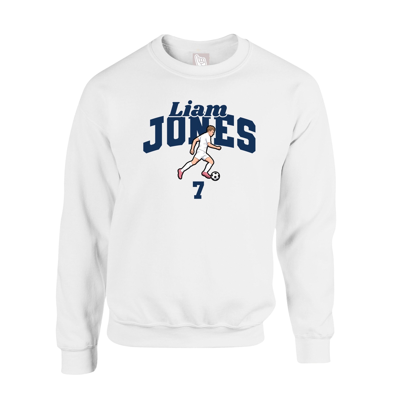 Fleece Crew — Signature Arch in White