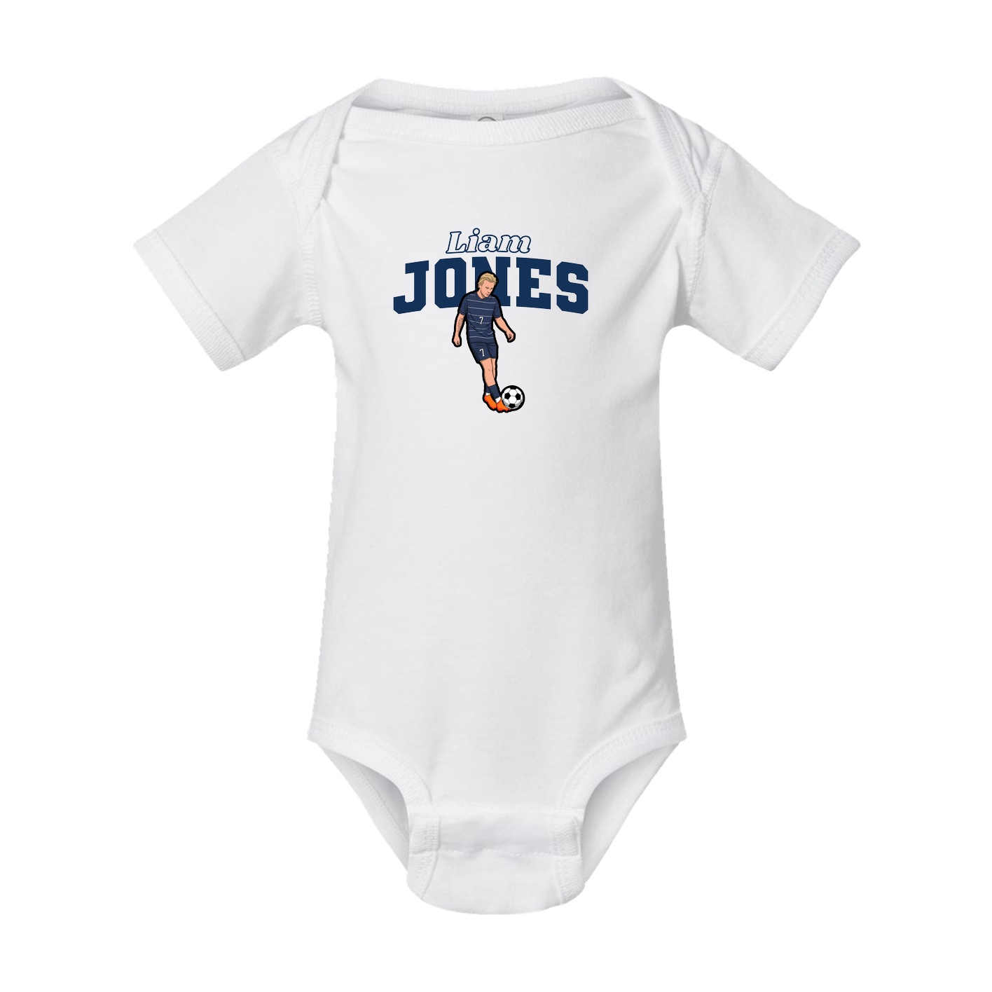 Baby Onesie — Name Arch in White