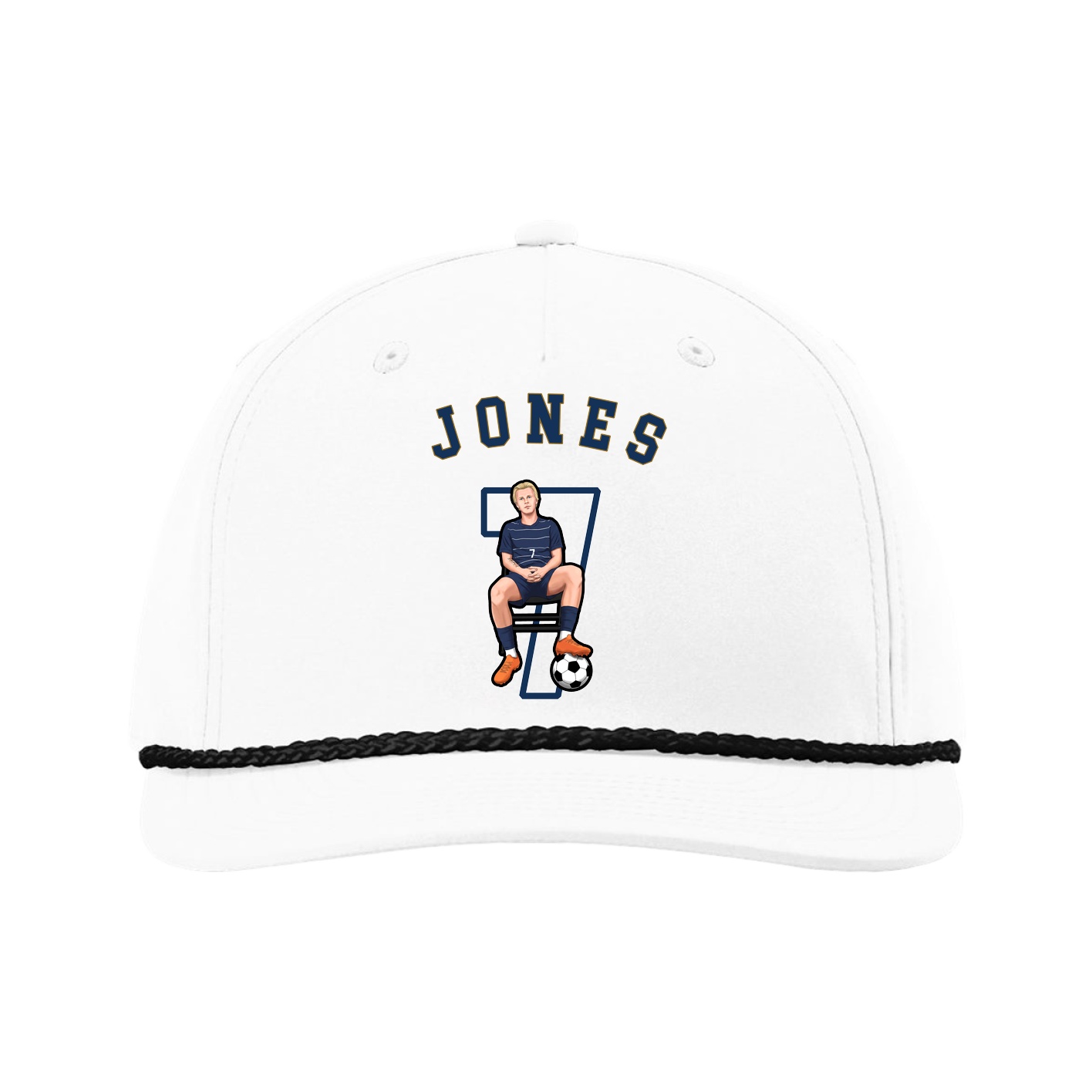 Five-Panel Classic Rope Cap — Shirsey Arch in White