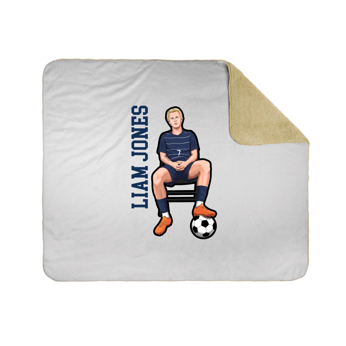 Throw Blanket — Name Vertical in White