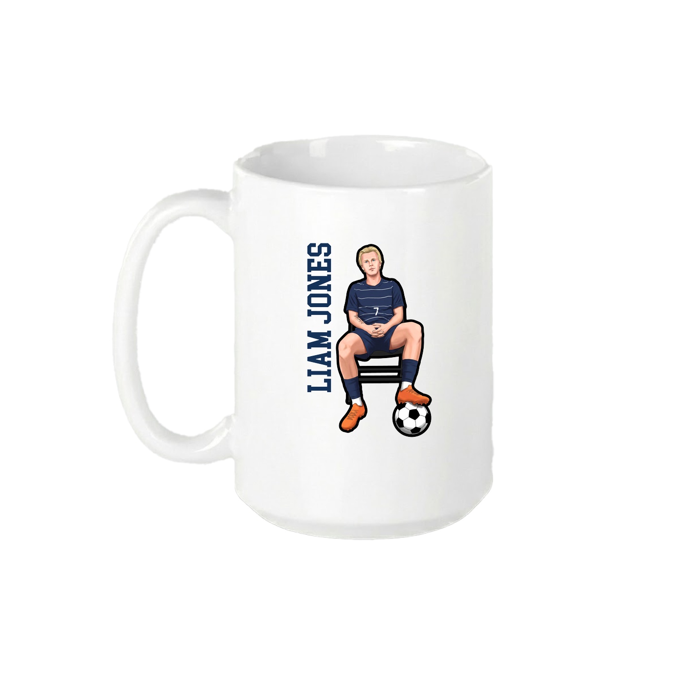 15oz Coffee Mug — Name Vertical in White