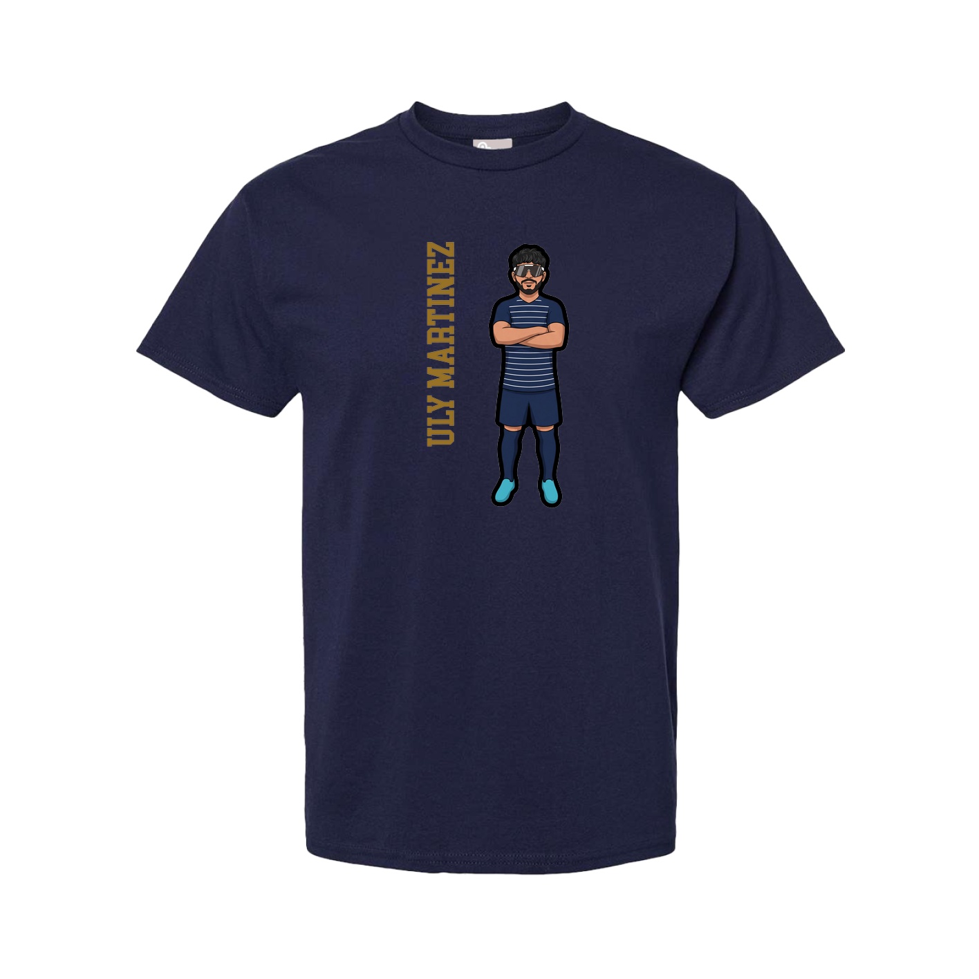 Tee — Name Vertical in Navy