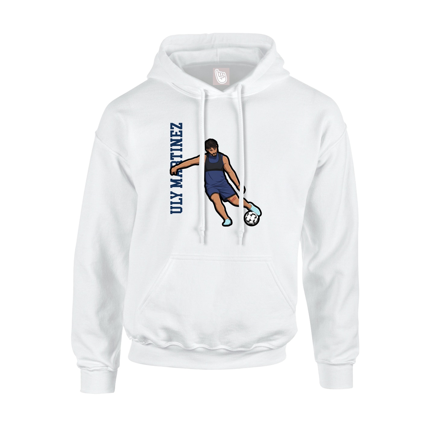 Youth Hoodie — Name Vertical in White
