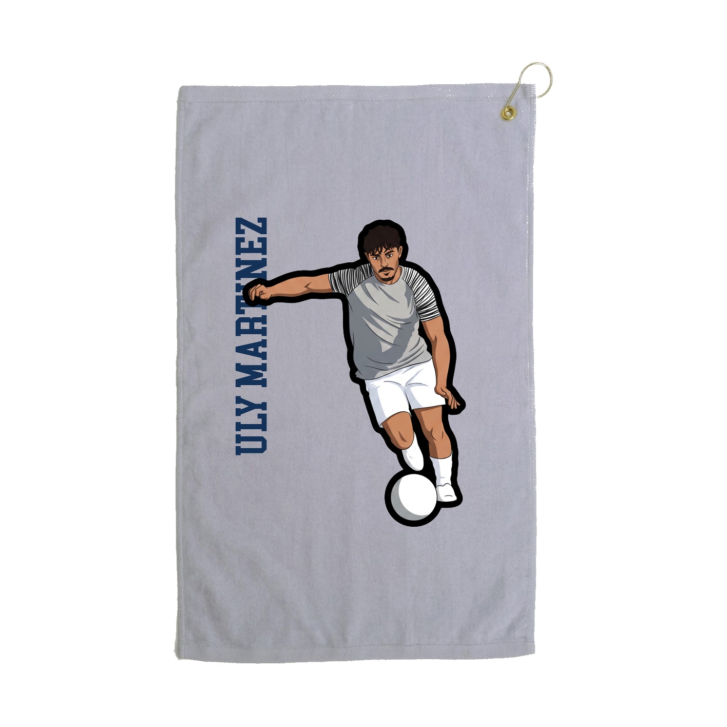 Golf Towel — Name Vertical in Grey