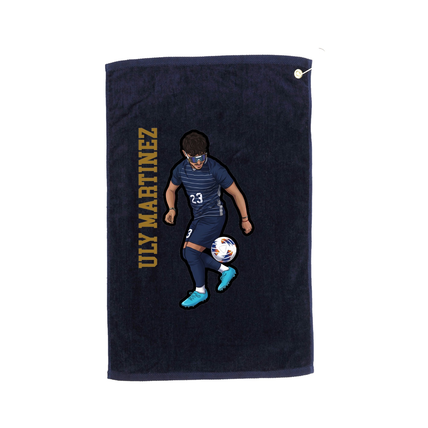 Golf Towel — Name Vertical in Navy
