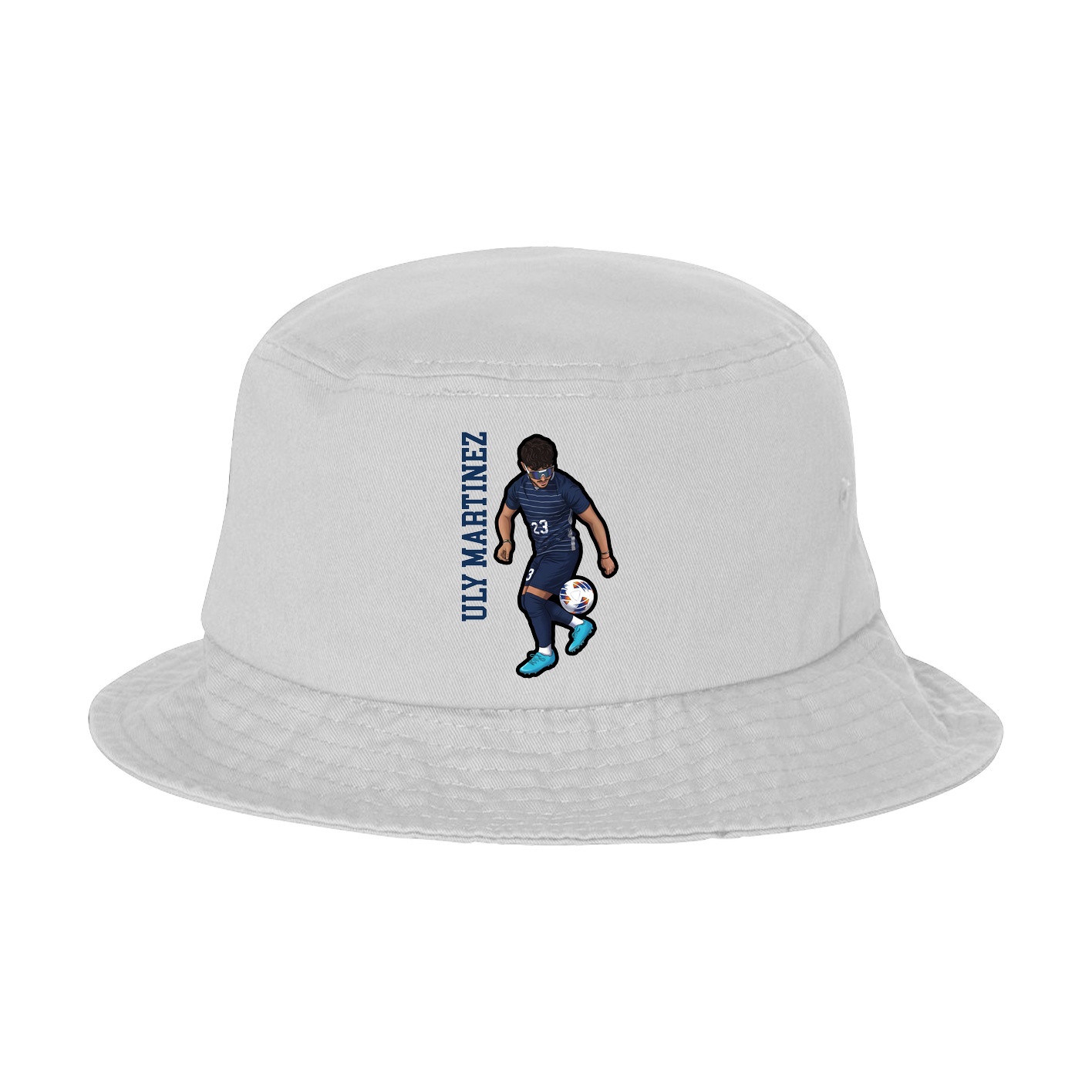 Bucket Cap — Name Vertical in White