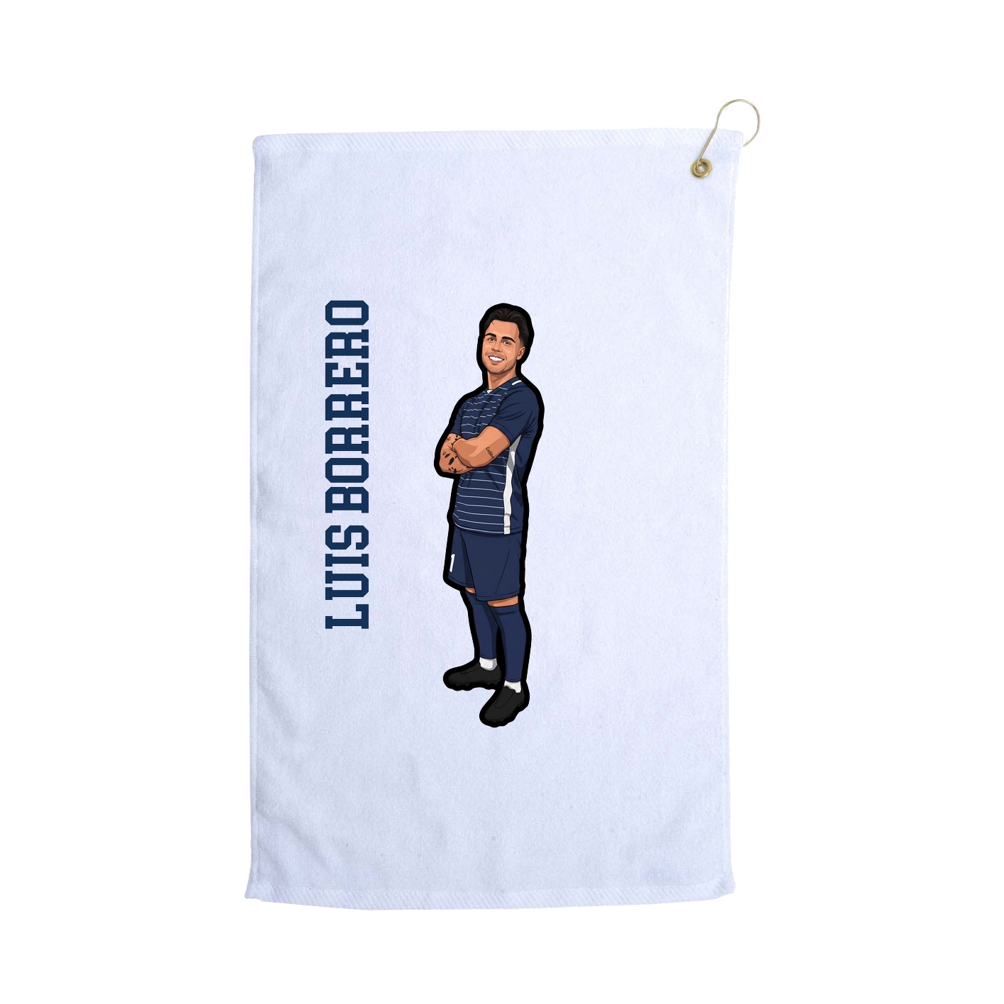 Golf Towel — Name Vertical in White