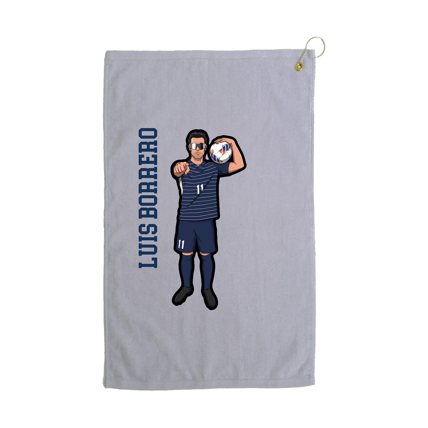 Golf Towel — Name Vertical in Grey