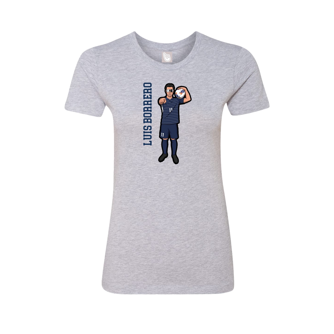Fitted Women's Tee — Name Vertical in Grey