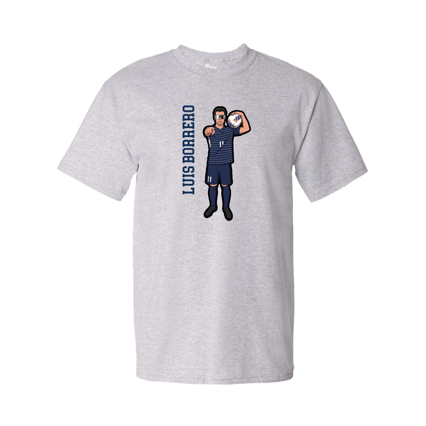 Youth Tee — Name Vertical in Grey