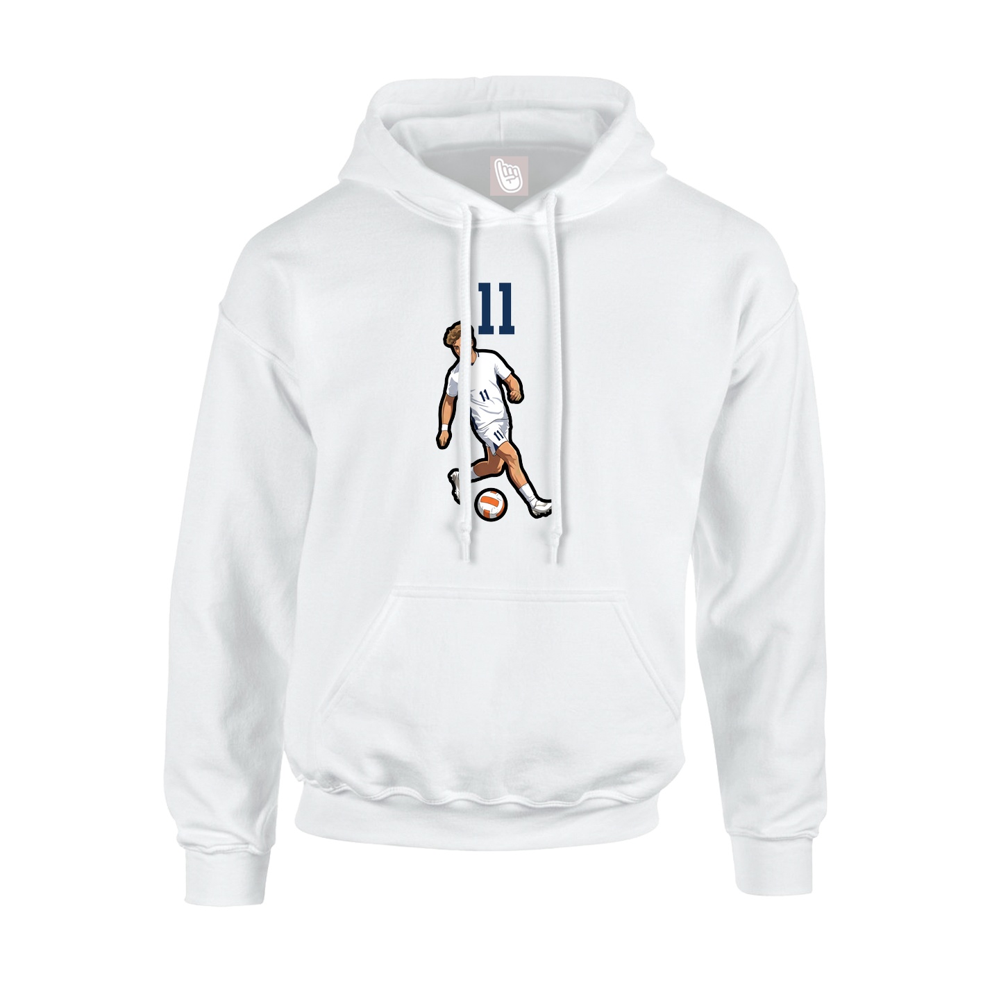 Youth Hoodie — Number Top in White
