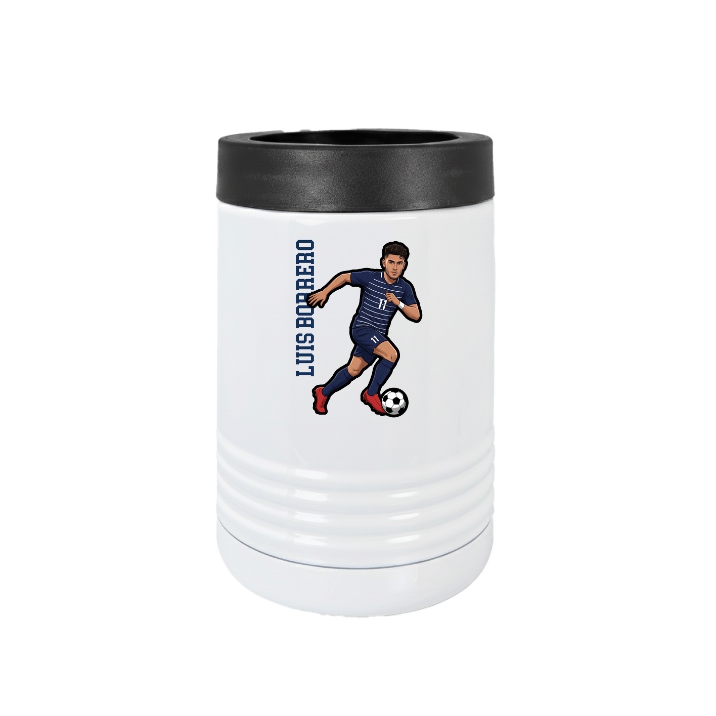 Beverage Holder — Name Vertical in White