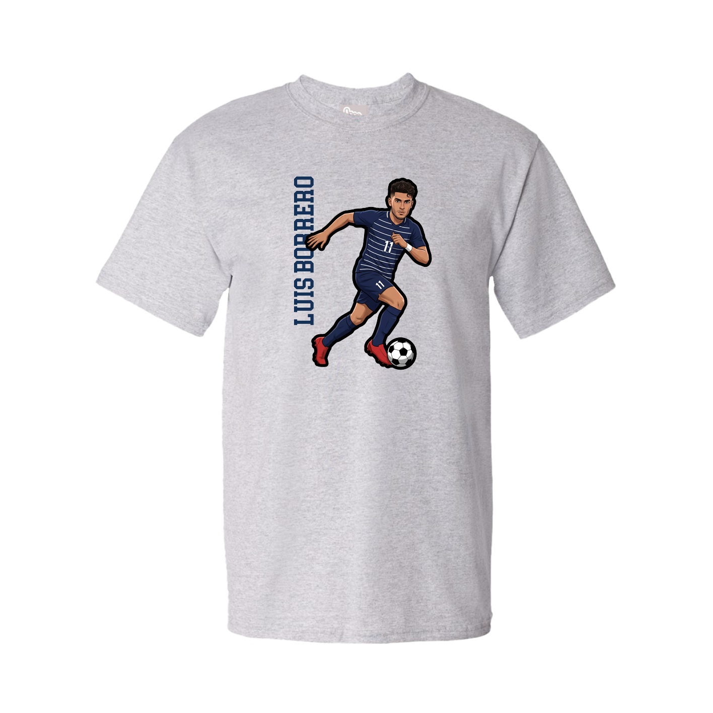 Tee — Name Vertical in Grey